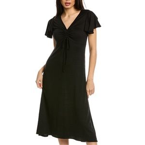 Max Studio Crinkle MIDI Dress Black Small